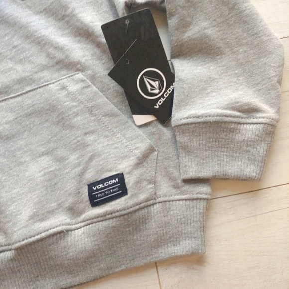 VOLCOM NEW French Terry Hoodie & Shorts Heather Gray - Picture 3 of 10